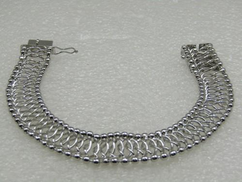 Silver Mesh 14mm Bracelet, 7,.5", Marked Sterling 00 (1 of 6)