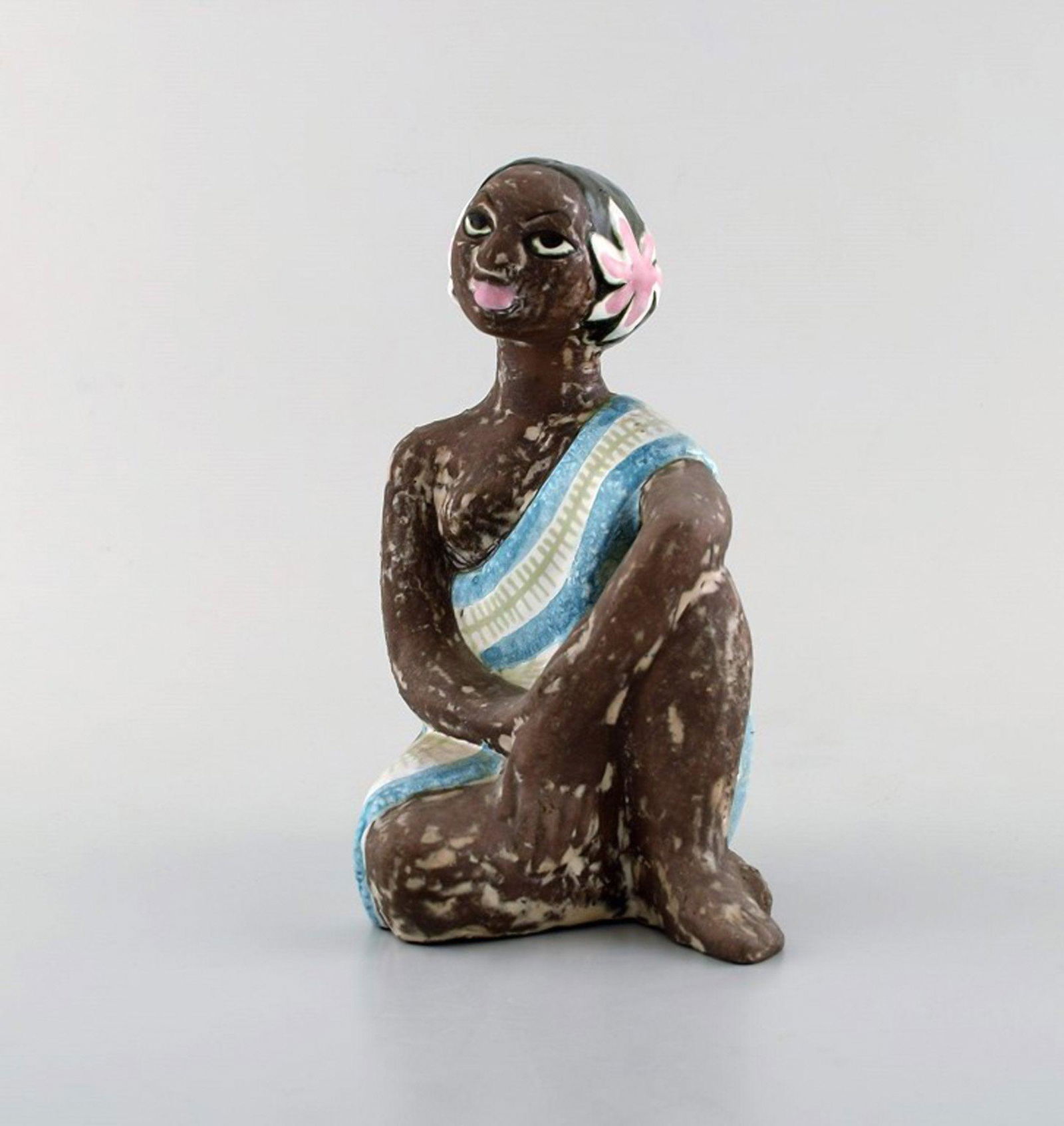 MARI SIMMULSON figure, ceramics, Upsala-Ekeby. Exotic woman. 1960's. (1 of 5)