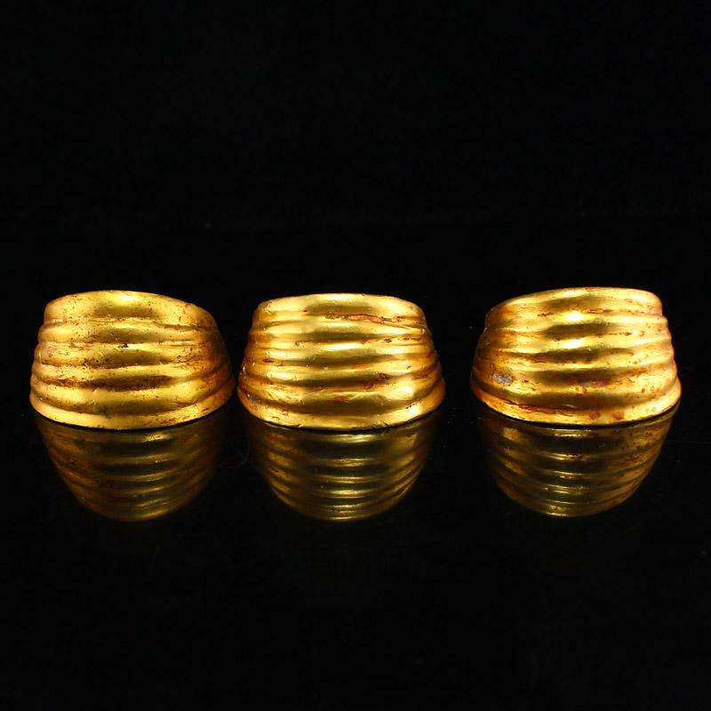 Three Vintage Chinese Horse's Hoof Shape Gold Bullion (1 of 7)