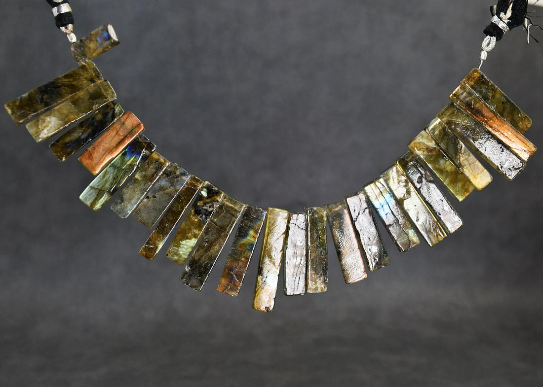 Artisian 296 Carats 08 Inches Genuine Golden Flash Labradorite Beads Strand (1 of 2)