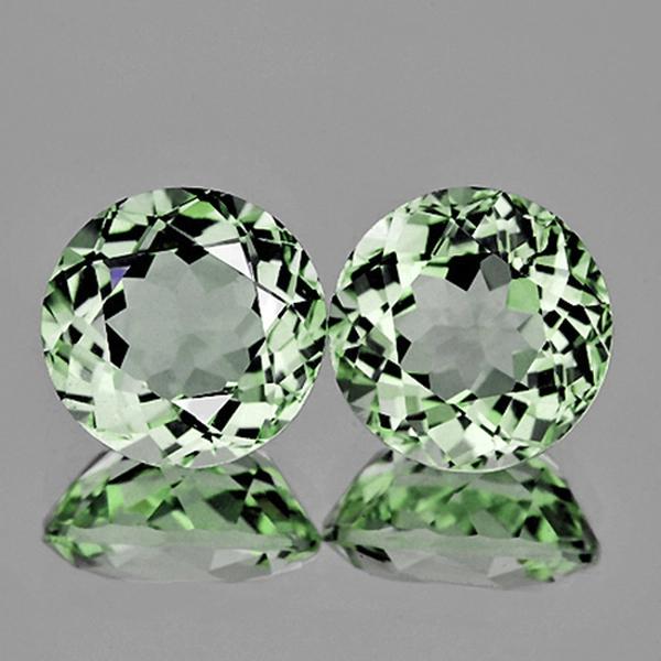 10.00 mm Round 2 pcs AAA Fire Luster Natural Sparkling Green Amethyst (1 of 2)
