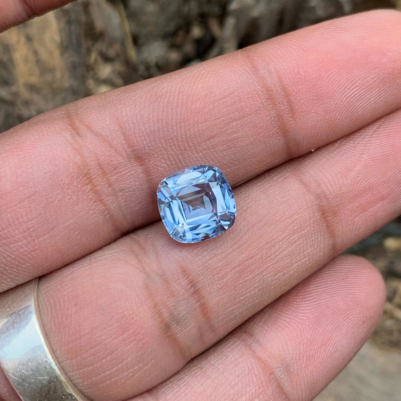 Aquamarine Loose Gemstone, Natural Santa Maria Color, Faceted Cushion Cut, Loupe Clean, Jewelry (1 of 10)