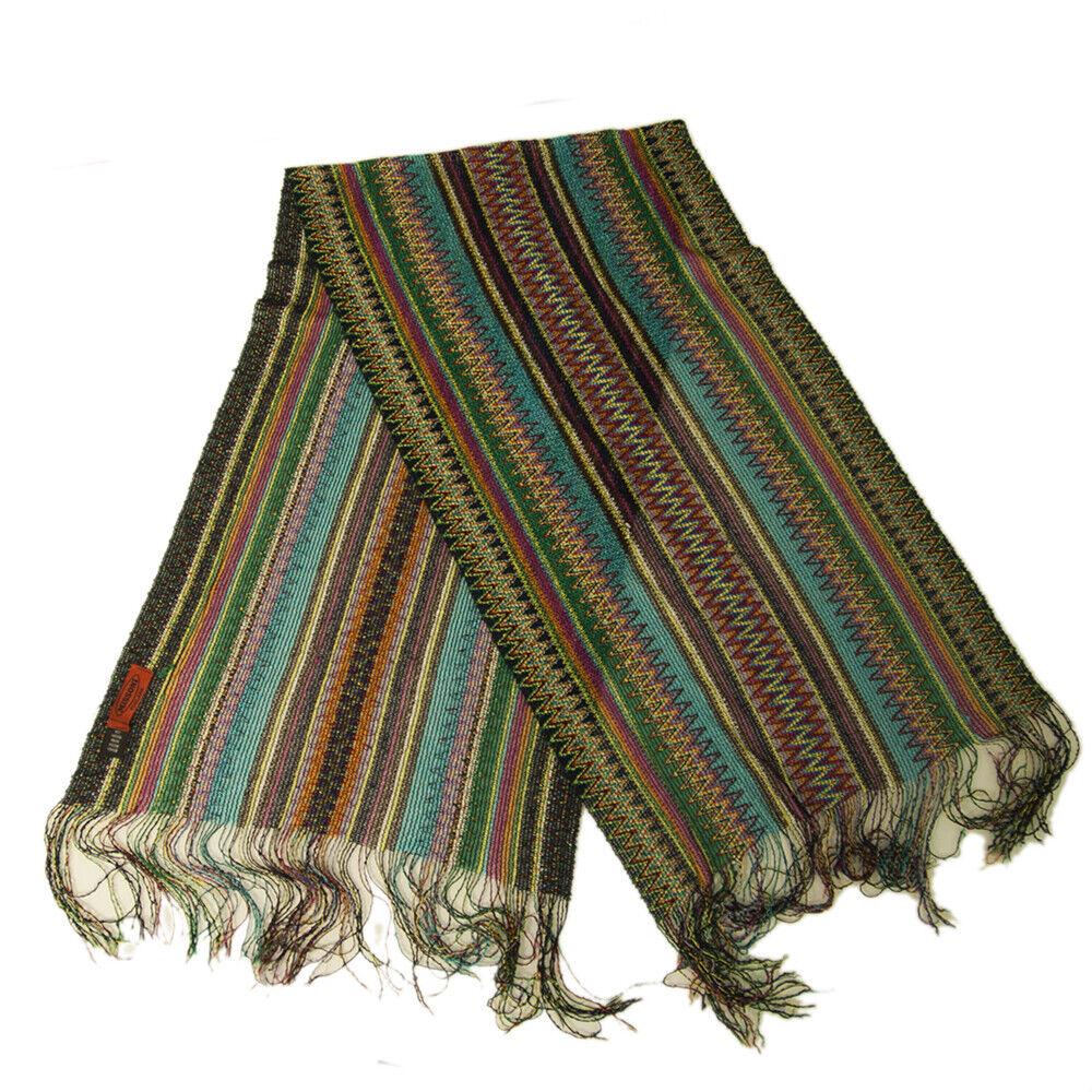Missoni Multicolor Stripes Zig Zag Rectangular Scarf Colorful Print Foulard (1 of 8)
