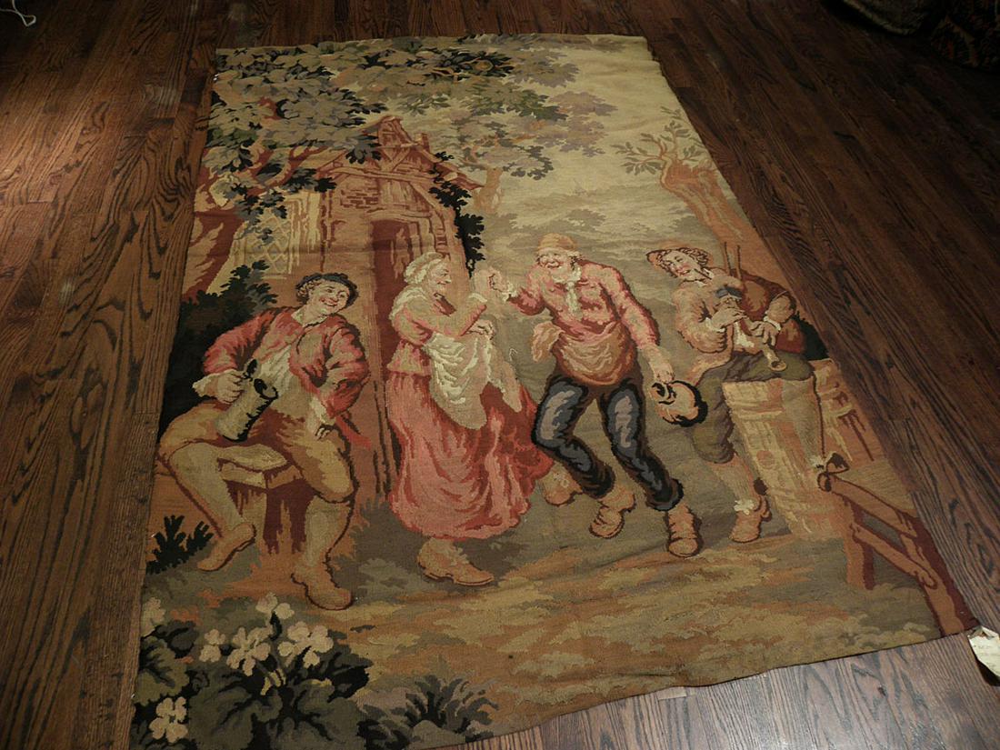 Antique Tapestry 4'3'' X 6'4'', Item # 90611 (1 of 4)