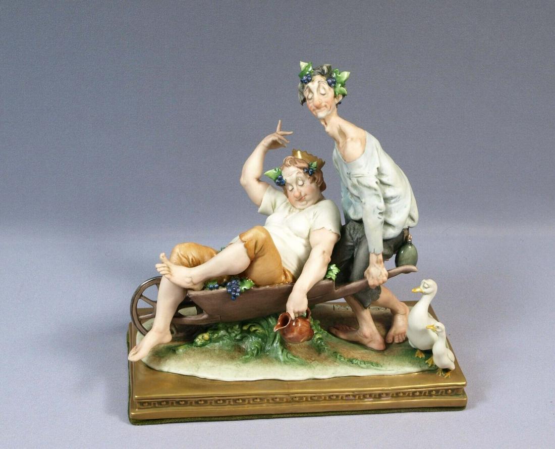 Giuseppe CAPPE CAPODIMONTE Italy G Calle Figurine Drink Drank Men c. 1963 (1 of 7)
