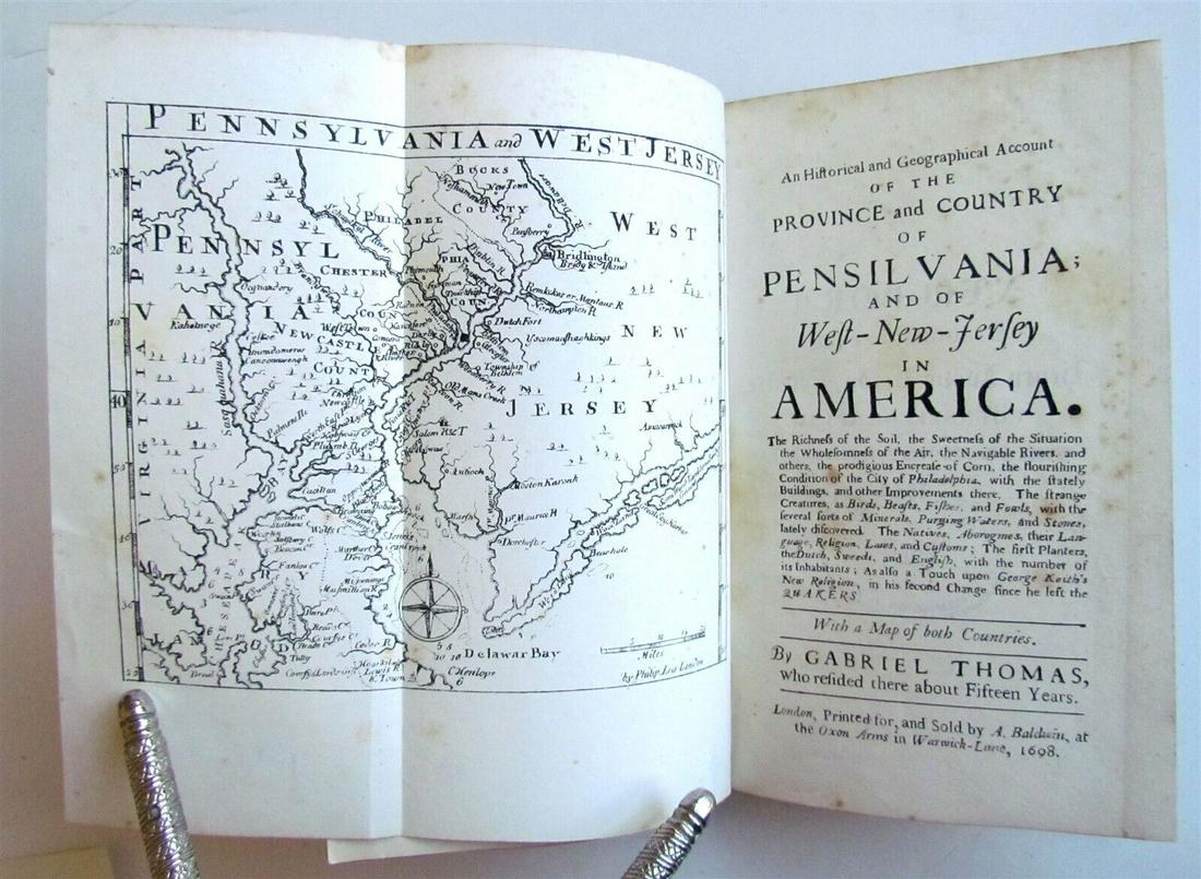 1848 HISTORICAL & GEOGRAPHICAL ACCOUNT OF PROVINCE & COUNTRY of PA & NJ antique (1 of 7)