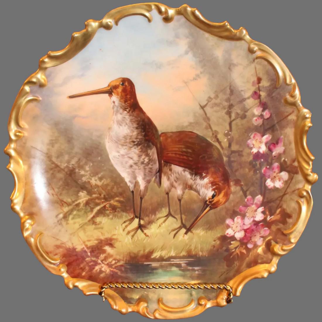 L S and S Limoges Hand Painted Charger Game Platter - c. 1890-1920 (1 of 11)