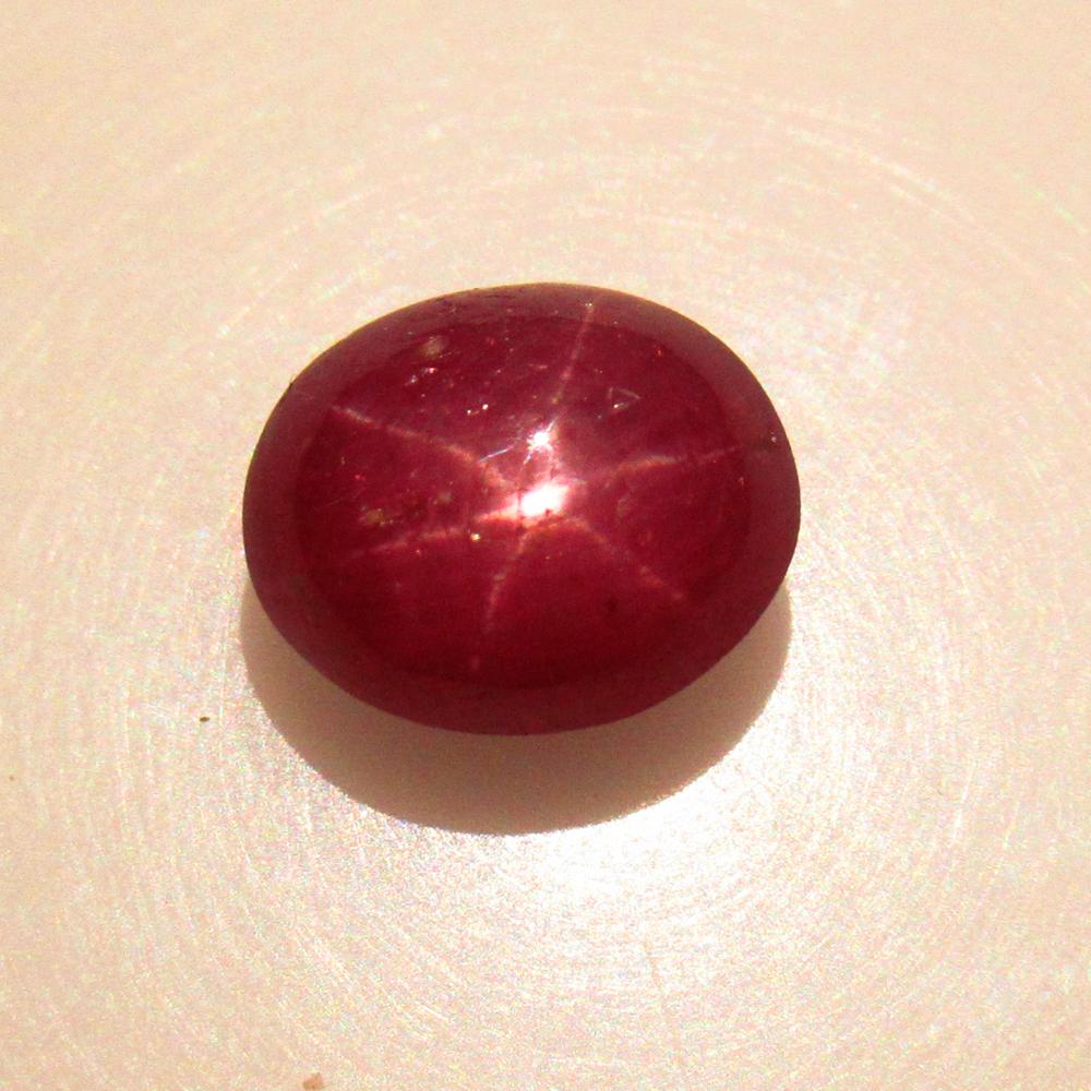 3.34 Ctw Natural Six Line Red Star Ruby Oval Cab (1 of 3)