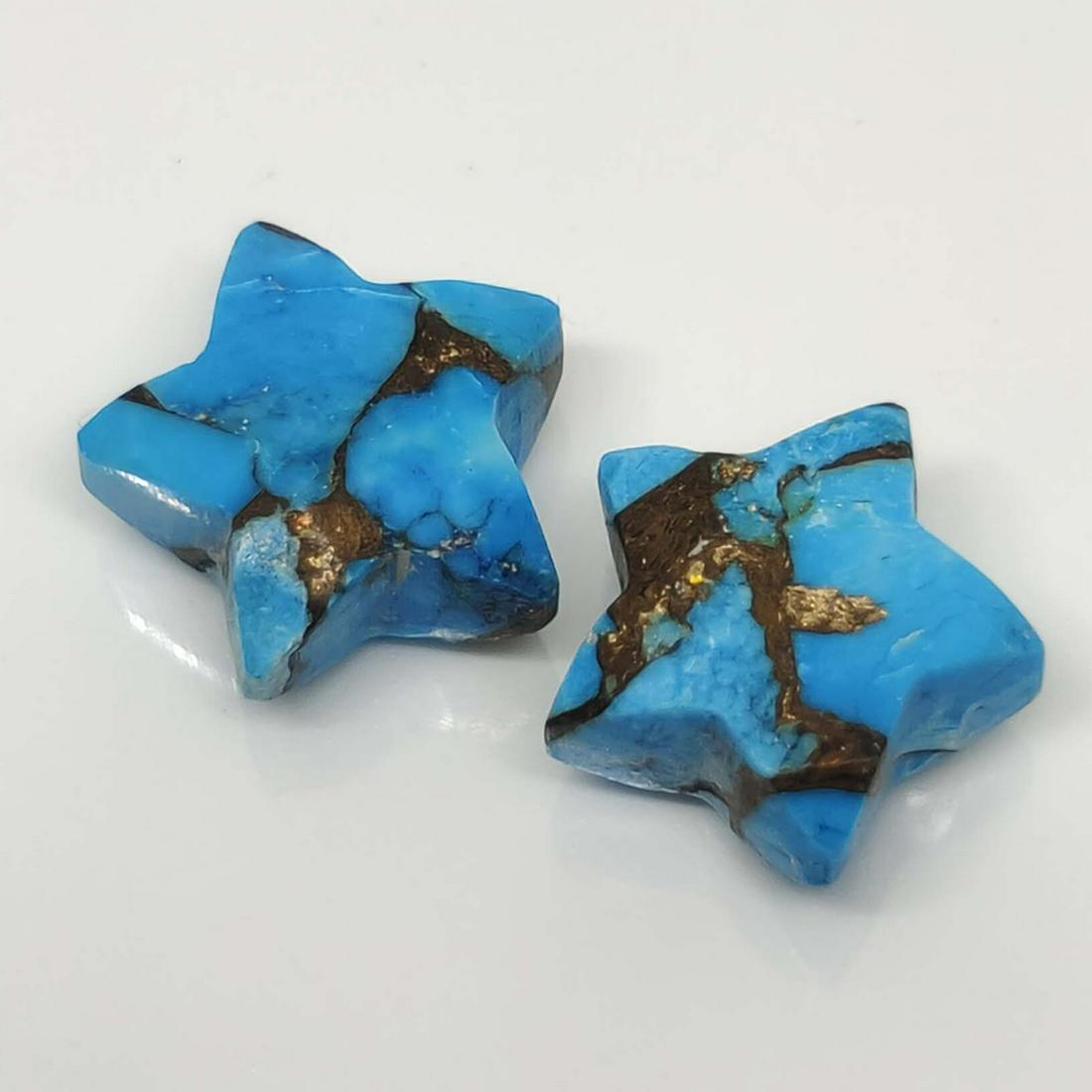 5.85 ct Composite Copper Turquoise Pair (1 of 1)