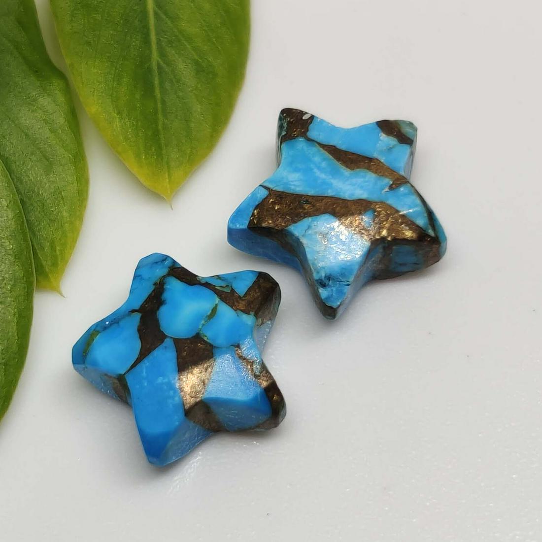 5.90 ct Composite Copper Turquoise Pair (1 of 1)
