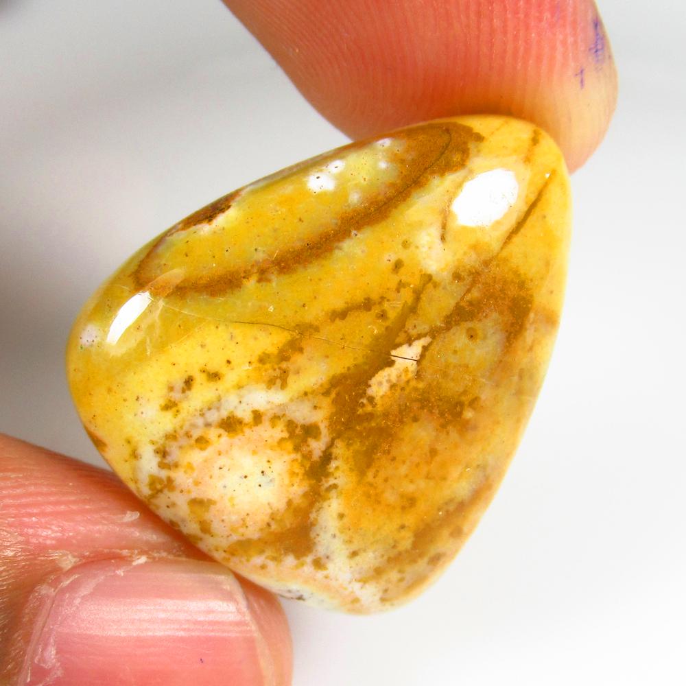 Natural Jasper Quartz - 16.00 Ct: No Reserve! Title: Natural Jasper Quartz - 16.00 Ct Origin: Brazil Weight: 16 Size/Dimensions: 26.0 x 20.0 x 5.5 mm Additional Information: Pieces : 1 No's / Shape : Trillion Cabochon / Color : Orange