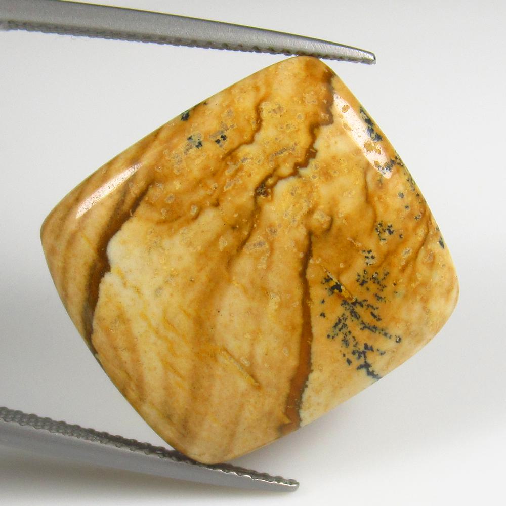 Natural Jasper Quartz - 20.61 Ct: No Reserve! Title: Natural Jasper Quartz - 20.61 Ct Origin: Brazil Weight: 20.61 Size/Dimensions: 21.0 x 19.0 x 6.0 mm Additional Information: Pieces : 1 No's / Shape : Cushion Cabochon / Color : Oran