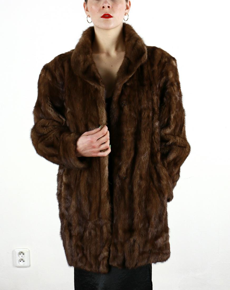 BROWN MINK FUR JACKET EU: L ; US: 16 (1 of 11)