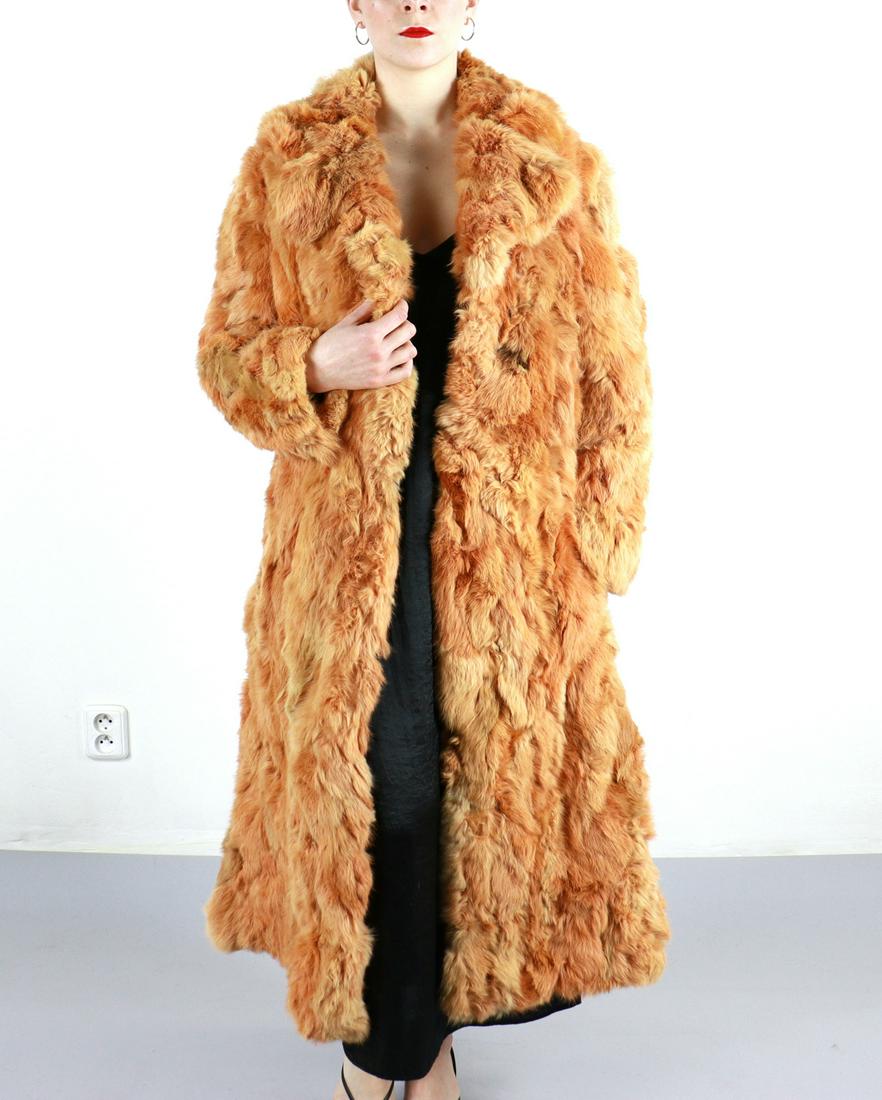 ORANGE BLUE FOX FUR COAT EU: M ; US: 12 (1 of 11)