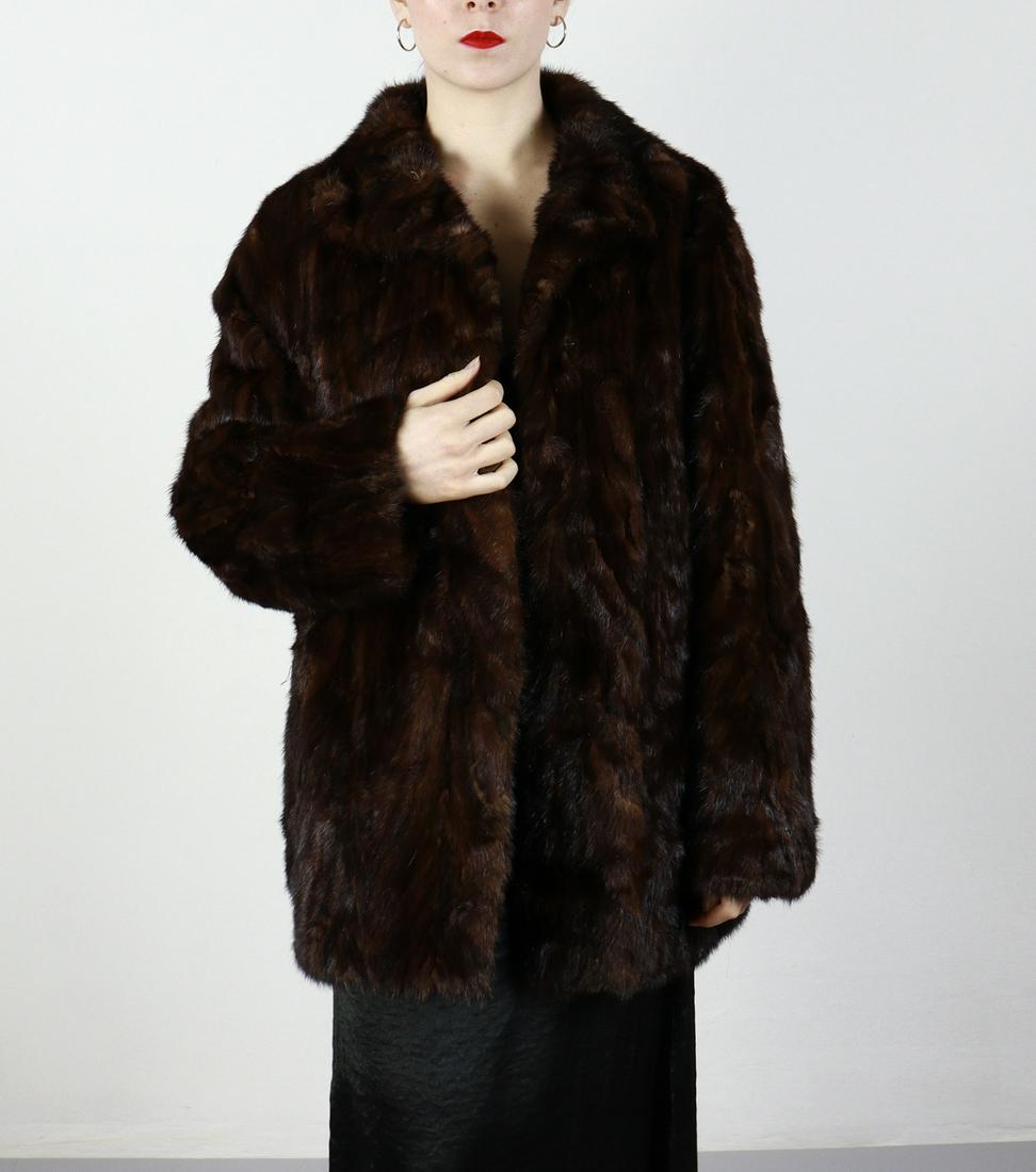 BROWN MINK FUR JACKET EU: XL ; US: 20 (1 of 11)