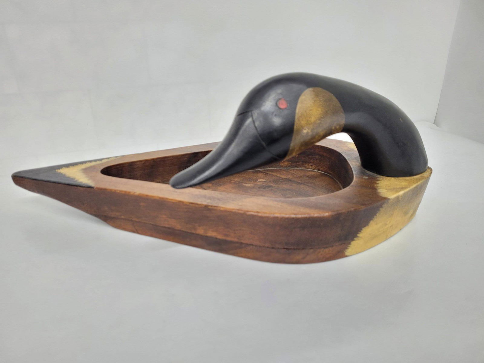 Vintage Wood Goose Duck Tray Coffee Table Vanity Office Holder (1 of 6)