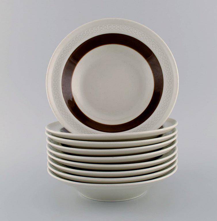 Olle Alberius for Rörstrand. 9 Forma deep plates in glazed stoneware. Dated 1967-1981.: Olle Alberius for Rörstrand. 9 Forma deep plates in glazed stoneware. Dated 1967-1981. Measures: 20.5 x 4 cm. In excellent condition. Reserve: $350.00 Shipping: Domestic: Shipping rates are deter