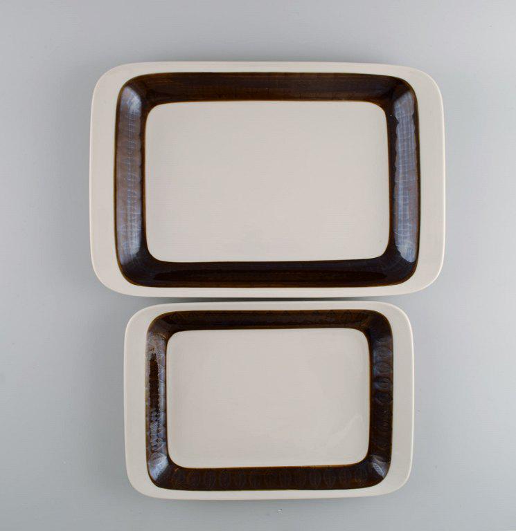 Hertha Bengtson (1917-1993) for Rörstrand. Two Koka serving dishes in glazed stoneware. 1960s. (1 of 3)