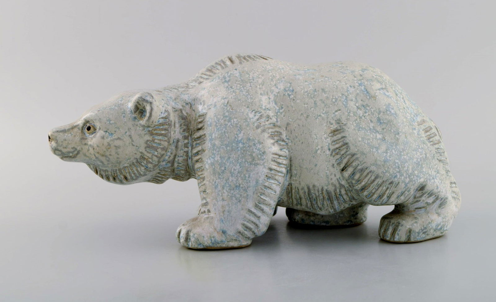 Ego Stengods, Sweden. Large polar bear in glazed stoneware. 1970s. (1 of 8)