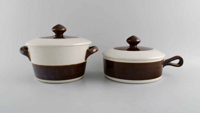 Hertha Bengtson (1917-1993) for Rörstrand. Koka pot and saucepan in glazed stoneware. 1960s. (1 of 5)