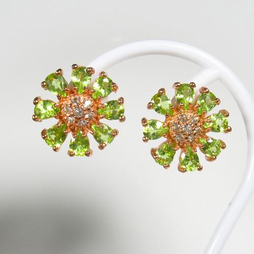 3.46 g 925 Silver Earring Natural Peridot,Topaz (1 of 3)