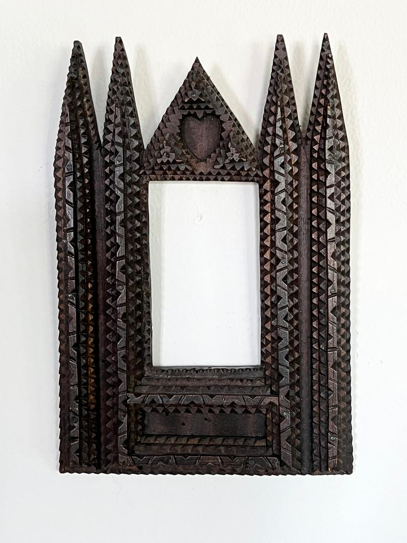 Tramp Art Frame with Heart Cutout (1 of 2)