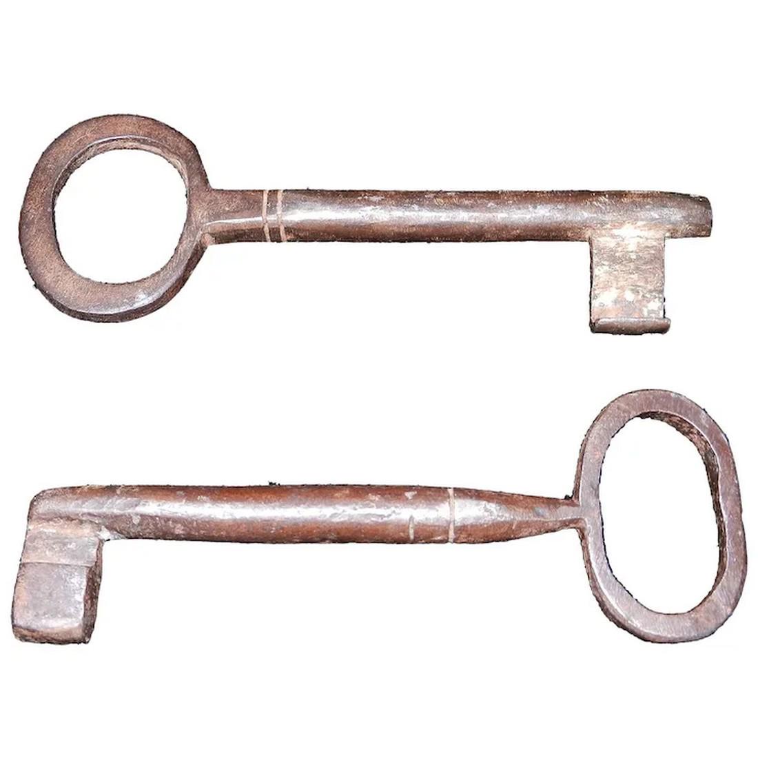 Pair of Antique Iron Jail Key- circa 1800’s (1 of 5)