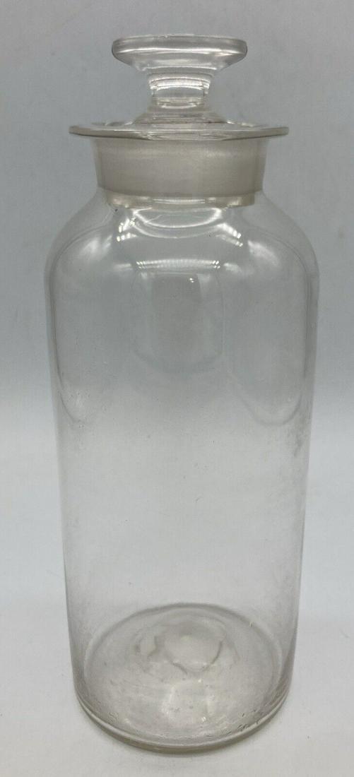 Vintage Hand Blown Glass Apothecary 10" Storage Jar With Ground Lid (1 of 8)