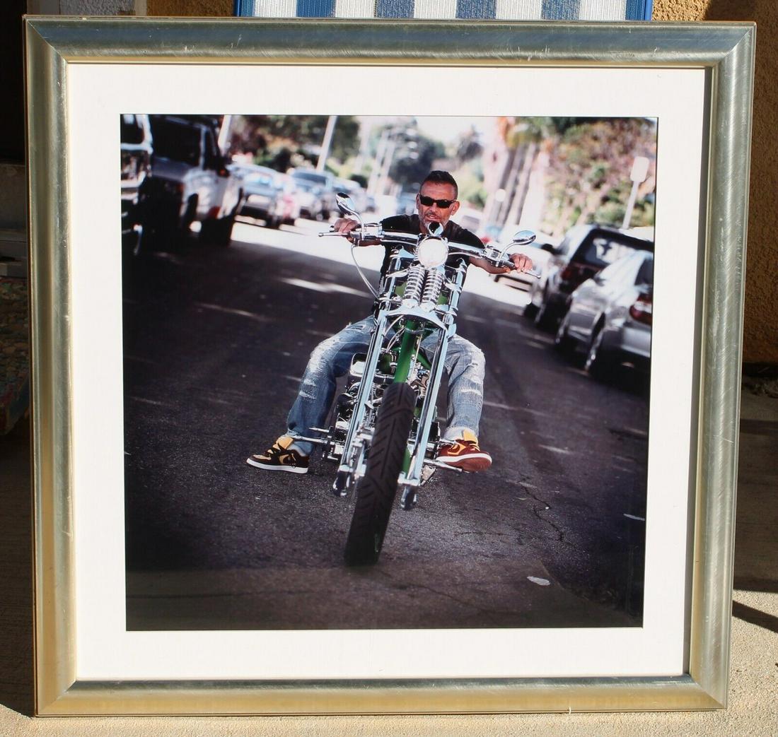 CHRISTIAN AUDIGIER Riding a Motorcycle Framed Photograph (1 of 3)