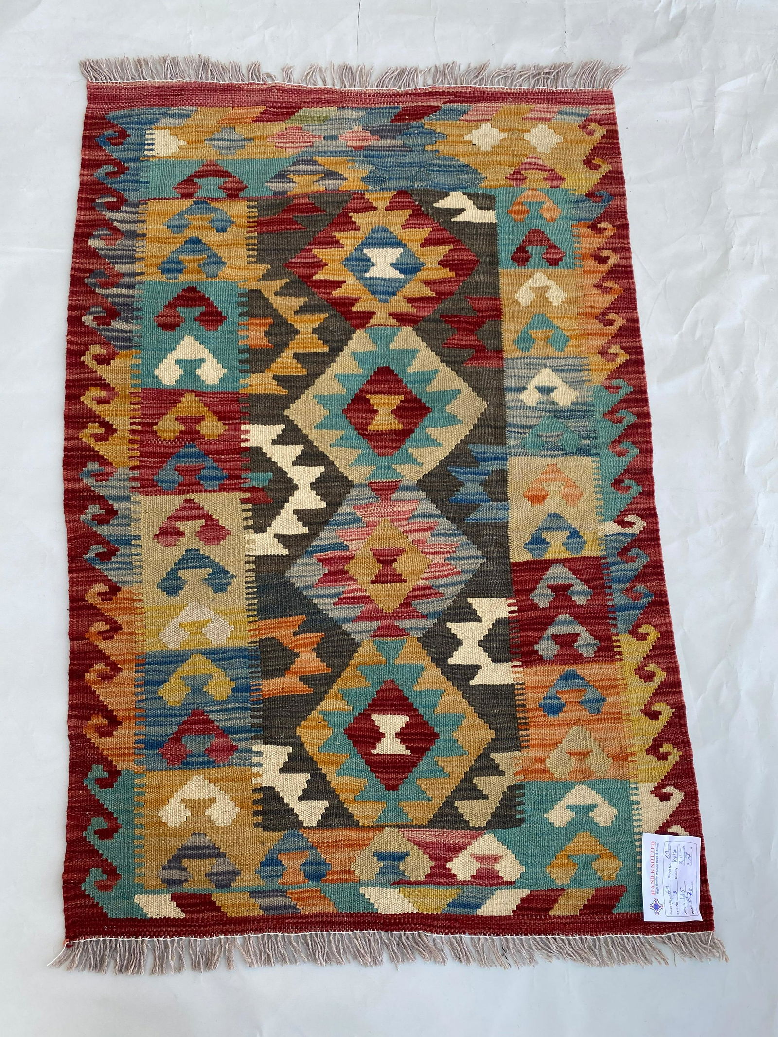 3' x 4' Multi-Color Red Kilim Rug K-69 (1 of 6)