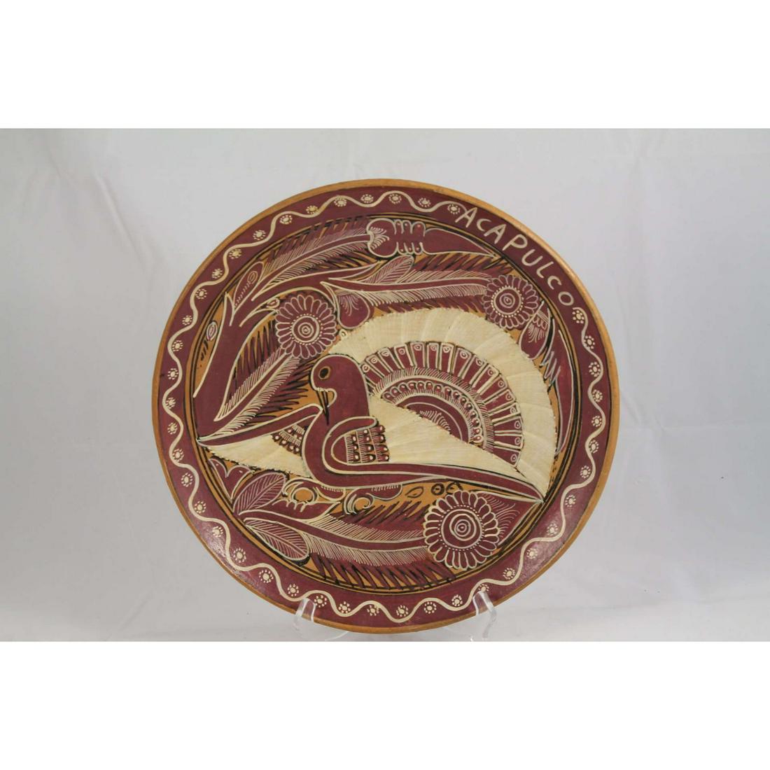 Vintage Mexican Ceramic Plate, Acapulco (1 of 6)