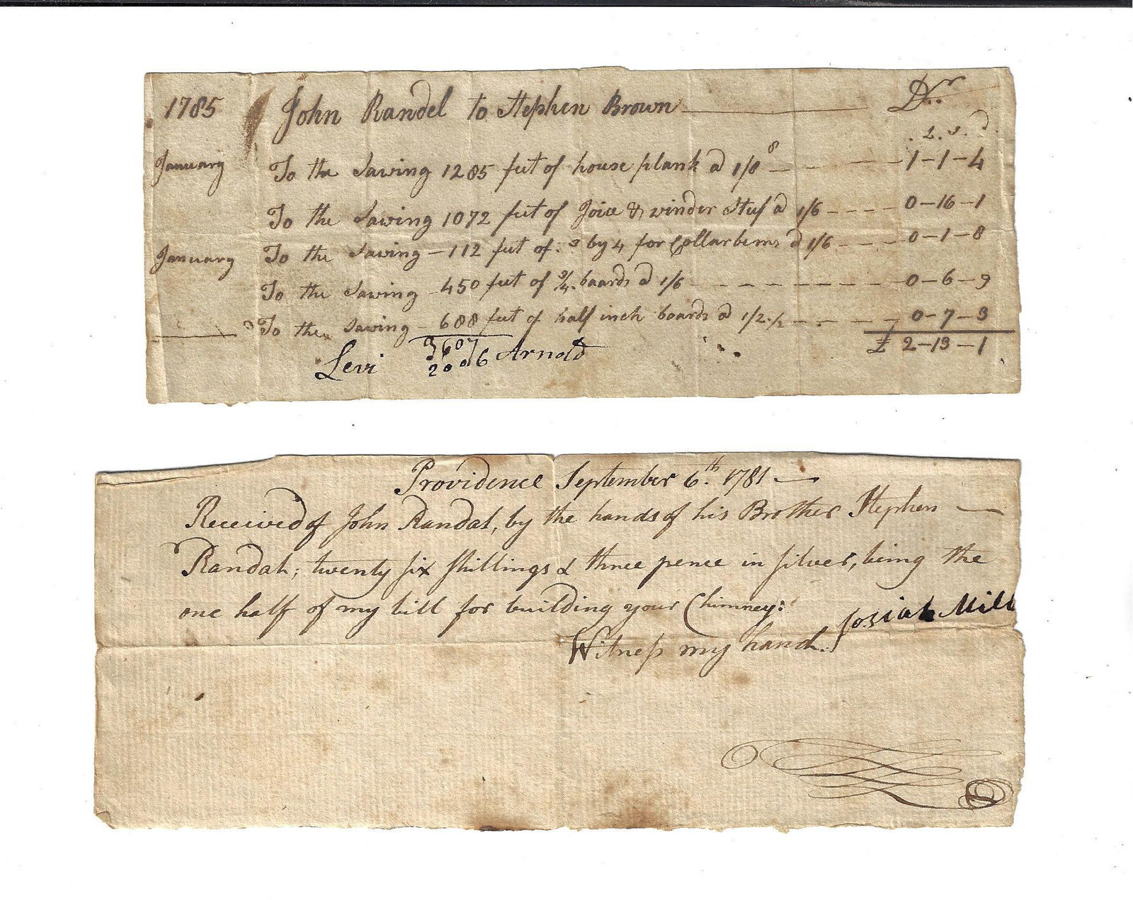 1781 Providence Receipts Construction Costs (1 of 2)