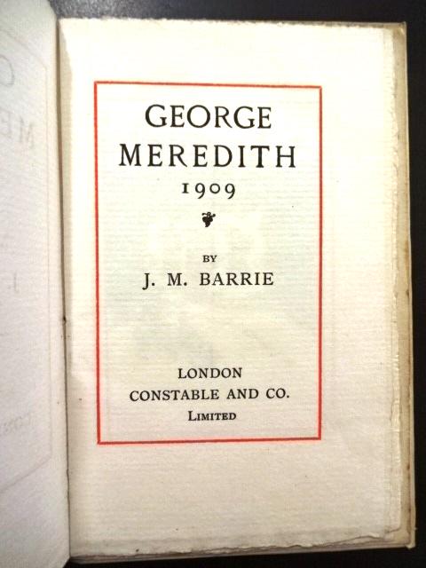 1909 J M Barrie George Meredith Vellum (1 of 3)