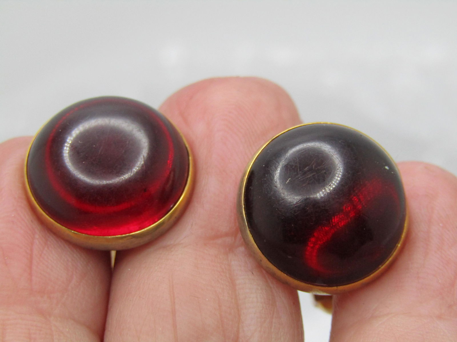 Vintage Swank Red Cufflinks, 1940's-1950's (1 of 7)