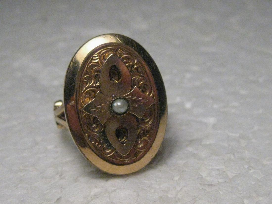 Vintage Victorian/Edwardian 10-14Kt Gold Ring, Seed Pearl, size 4.5, 5.65 gr. (1 of 9)