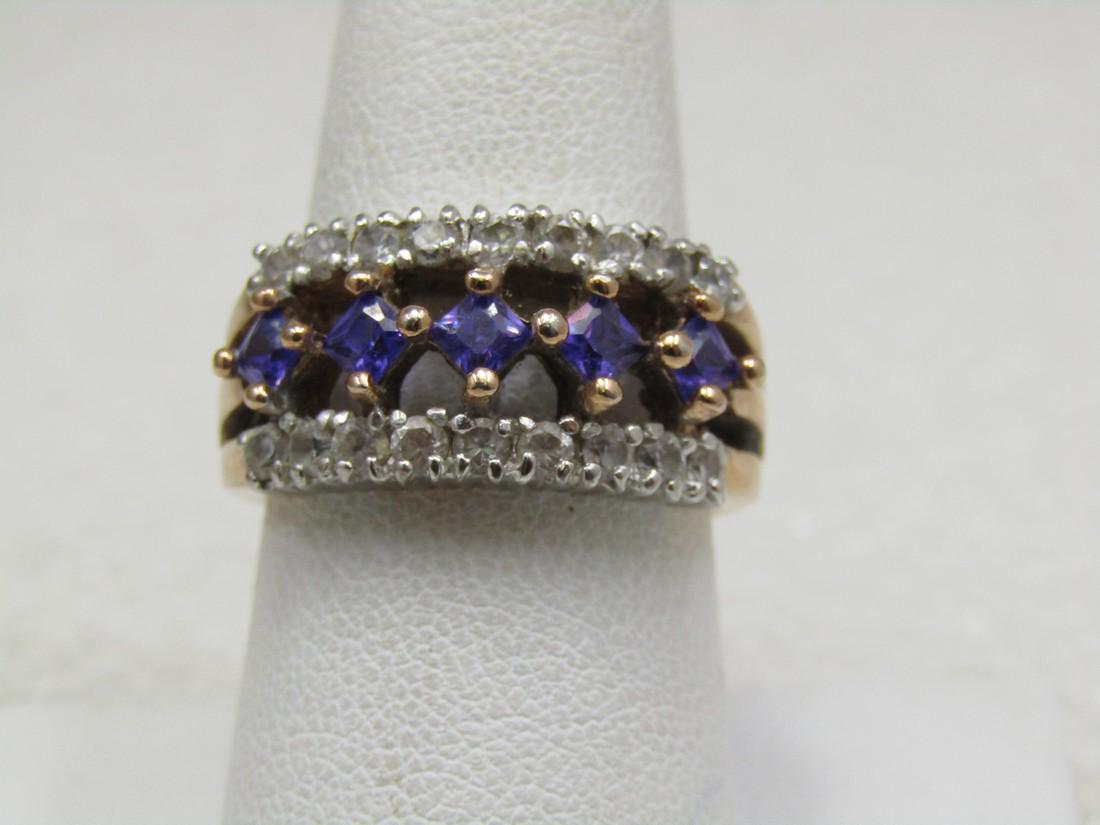 Vintage 10kt G.P. Purple & Clear CZ Ring, Sz. 8.5 (1 of 7)
