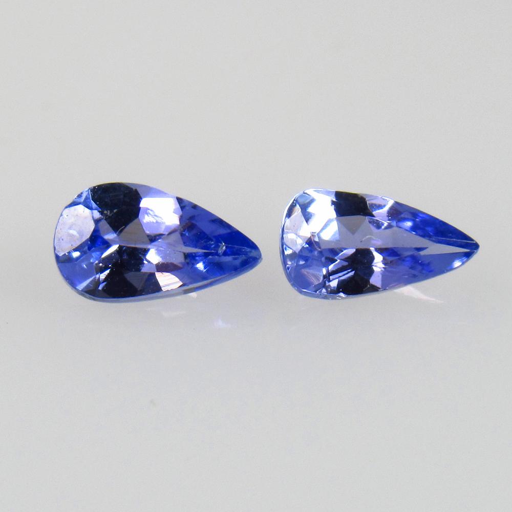0.46 Ctw Natural Tanzanite Pear Pair: No Reserve! Title: 0.46 Ctw Natural Tanzanite Pear Pair Stone Clarity: VVS Gemstones: Natural Tanzanite Carat Weights: 0.46 Size/Dimensions: 5.20 x 3.10 x 2.20 mm / 2 Pc's Additional Information: Top 