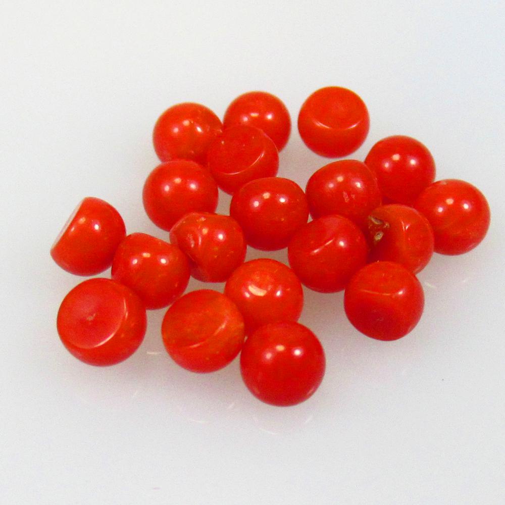 5.80 Ctw Natural 21 Italian Red Coral Round Necklace Set (1 of 2)