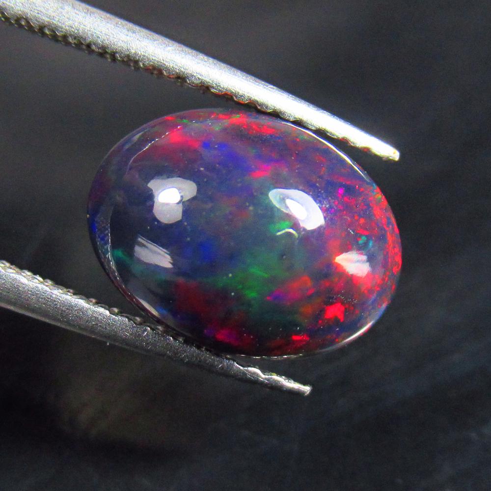 1.96 Ctw Natural Ethiopian Black Fire Opal Oval Cab (1 of 3)