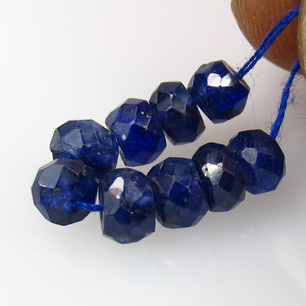 5.18 Ctw Natural 9 Blue Sapphire Round Cut Beads (1 of 2)