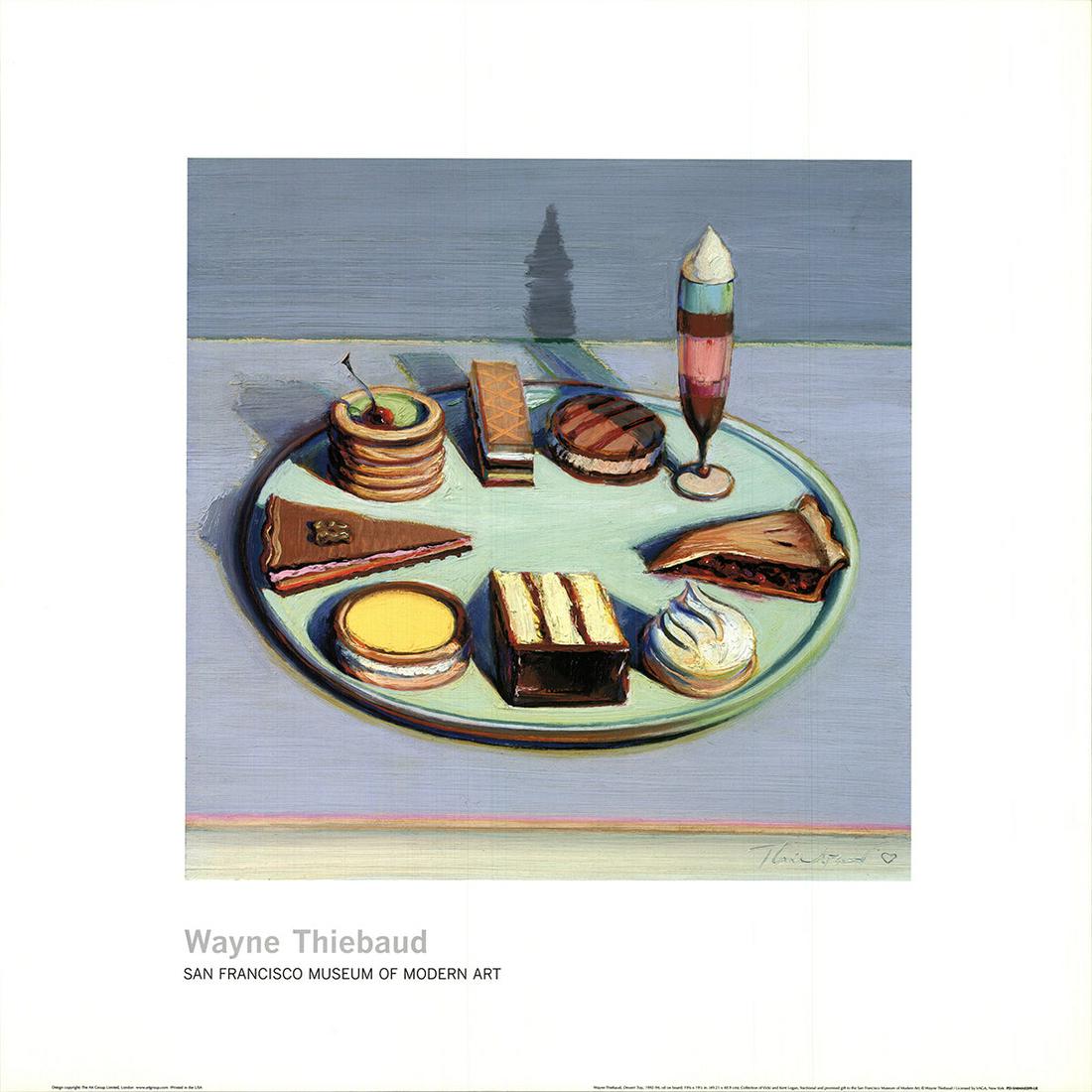 Wayne Thiebaud - Dessert Tray - Offset Lithograph 24" x 24" (1 of 3)