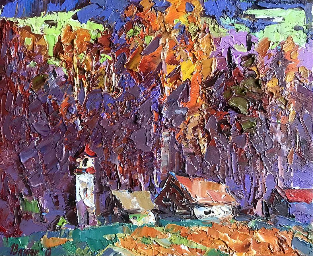 Oil painting The sun is setting Kalenyuk Alex: Kalen 951 *** ABOUT THIS PAINTING *** * TITLE: "The sun is setting" * ARTISTS: Kalenyuk Alex * SIZE: 25x30 cm/'9.84x11.81 inches' * MEDIUM: oil, canvas * HAND PAINTED: Original painting from our colle