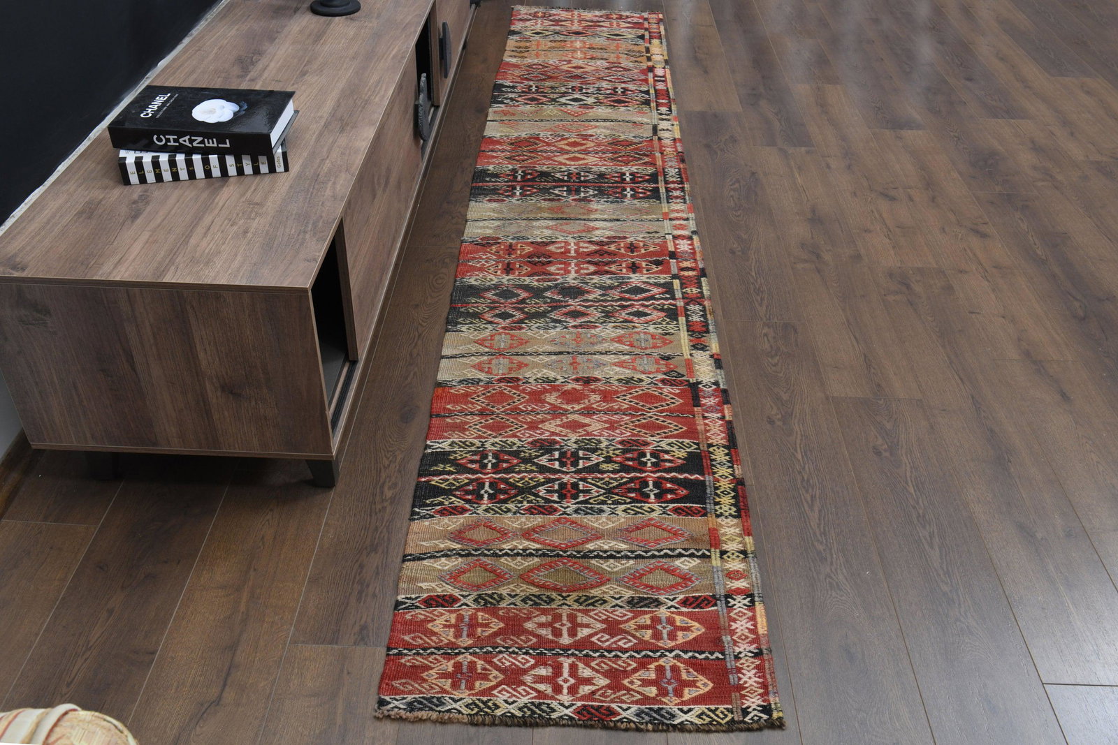 2x10'6 KILIM NARROW RUNNER Beige Red Brown Turkish (1 of 10)