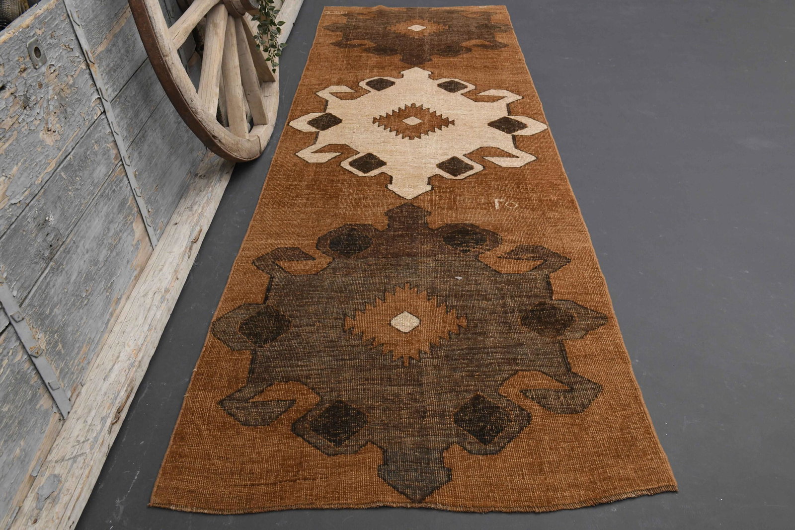 3.6x10.5 BRWON RUNNER Beige Teppich Geometric (1 of 8)