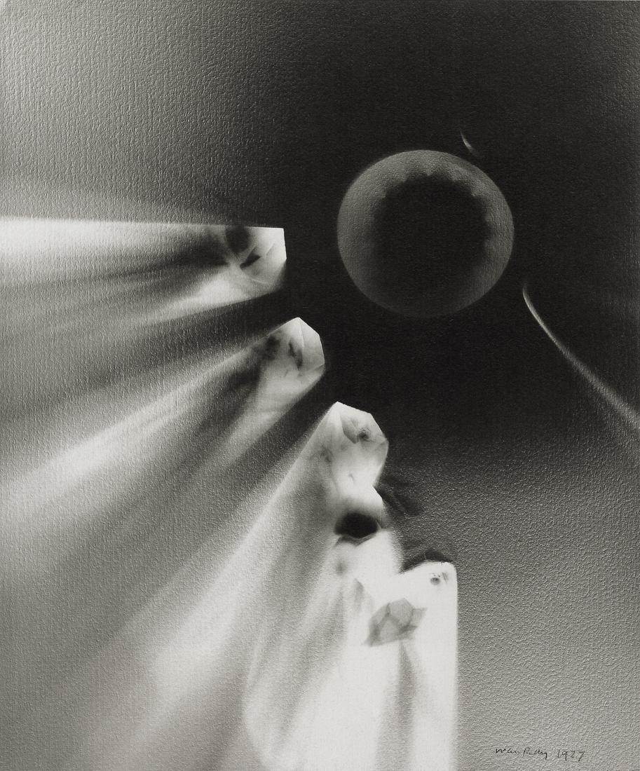 MAN RAY - Rayograph, 1927: Artist: Man Ray Title: Rayograph, 1927 Medium: Photo Litho, 2000, Germany Dimensions: 7.85x9.45" Description: Heat Wax Mounted on 11x14" Conservation Board Artist Bio: Man Ray, original name Emmanuel