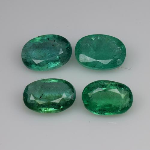 2.97 CTS 4 PCS 100 % NATURAL EMERALD OVAL SHAPE GOOD COLOR LOOSE GEMSTONES (1 of 2)