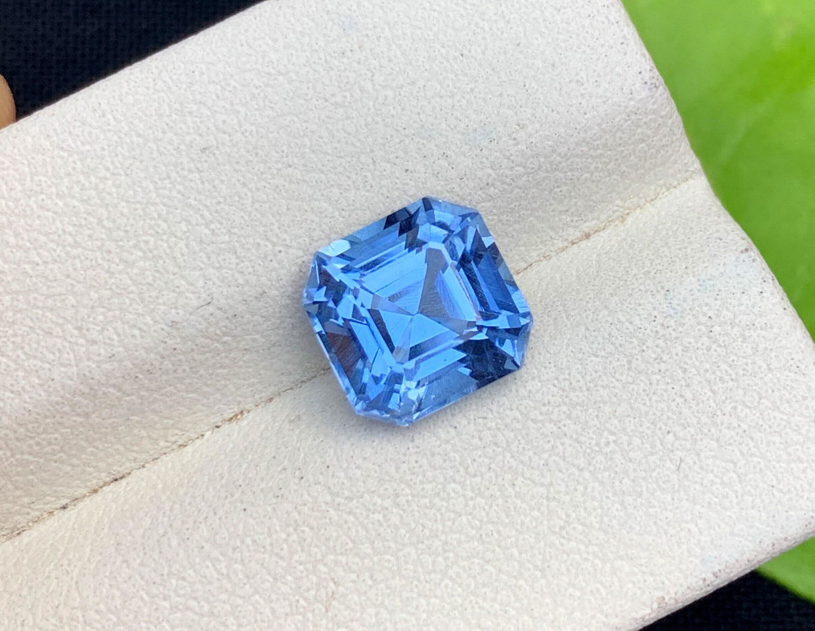 Santa Maria Color Aquamarine Beryl Gemstone , Ring Size Asshcer Cut Aquamarine Gemstone From Minas (1 of 6)