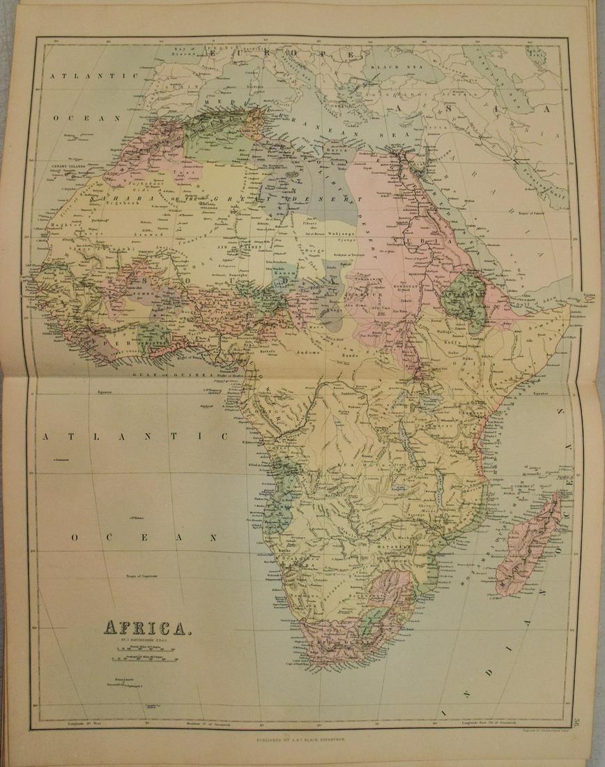 1892 Black Map of Africa [on Separate Sheet] Morocco, Algeria to Tunisia [on Separate Sheet] Egypt (1 of 3)