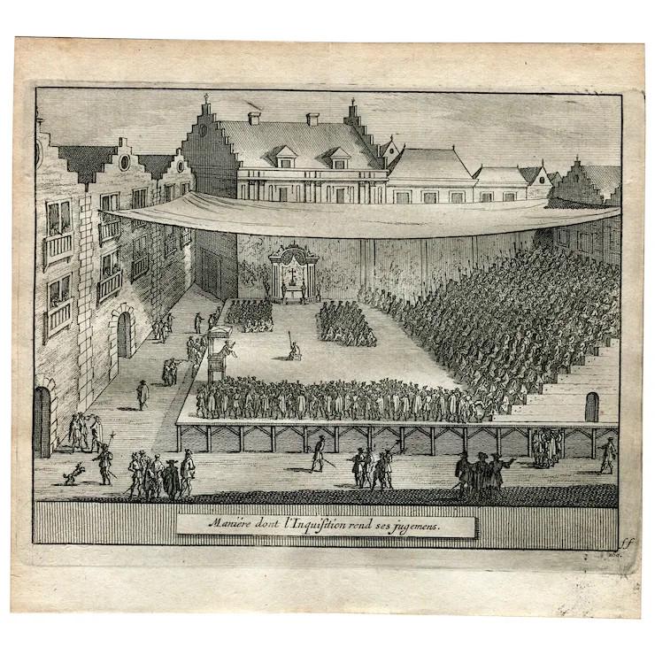 The inquisition in Portugal in XVII century - Antique steel engraving - Pieter Van der Aa (Alvarez (1 of 3)