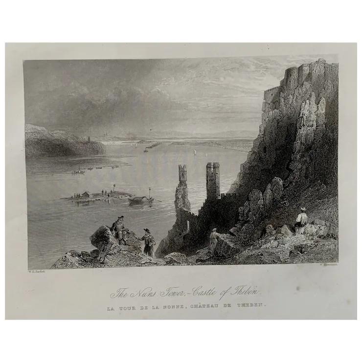 The Maiden Tower, Devin Castle's, Bratislava, Slovakia.: The Maiden Tower, Devin Castle's, Bratislava, Slovakia. Title: The Nuns Tower- Castle of Theben. Engraver: William Mossman (18 August 1793 – 23 June 1851) Artist: after William Henry Bartlett (1